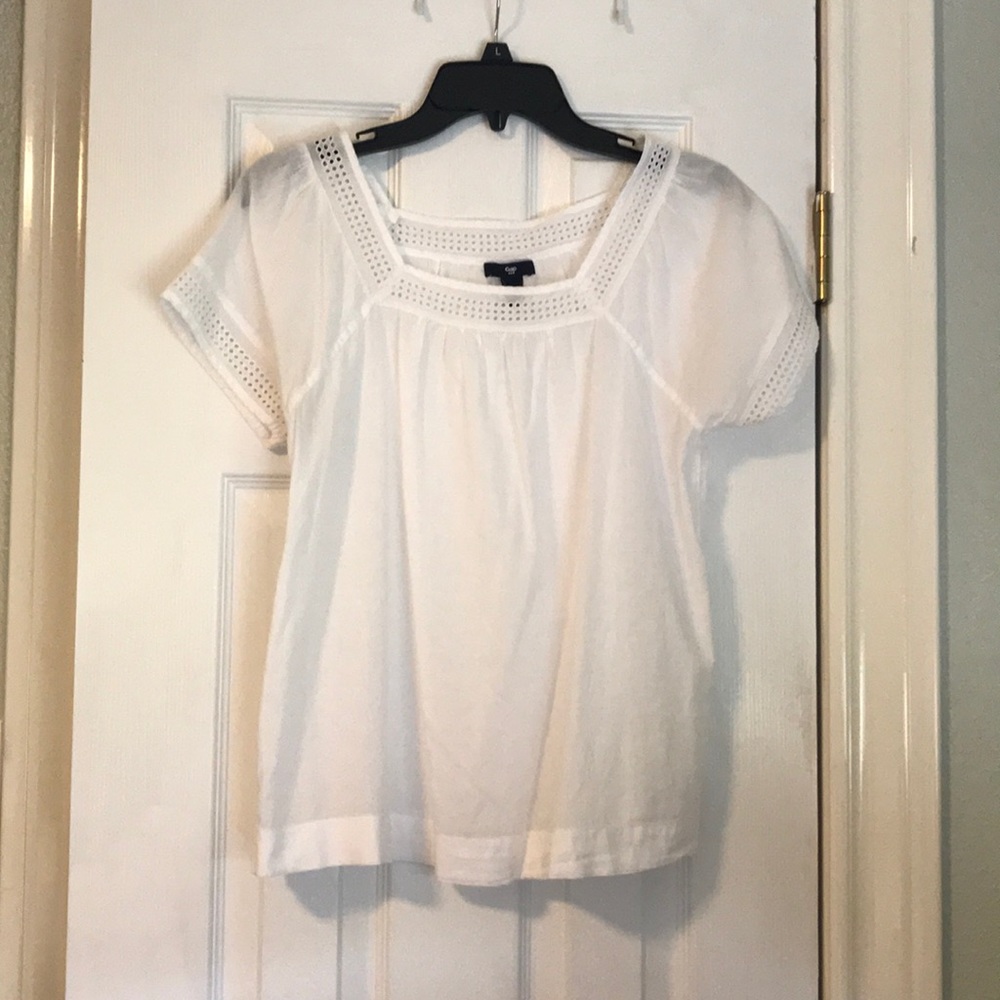 White top with eyelet detail